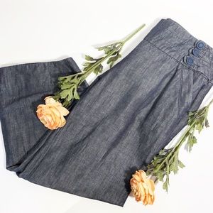 Anthropologie Elevenses Dark Denim Goucho Pants